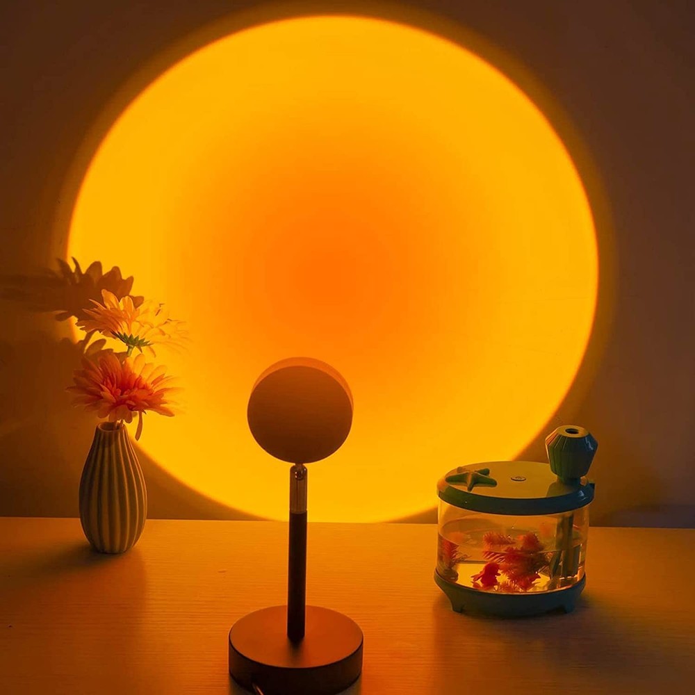 Sunset Lamp Projection Rotation Rainbow Lamp Led Romantic Visual Led Light Ne...
