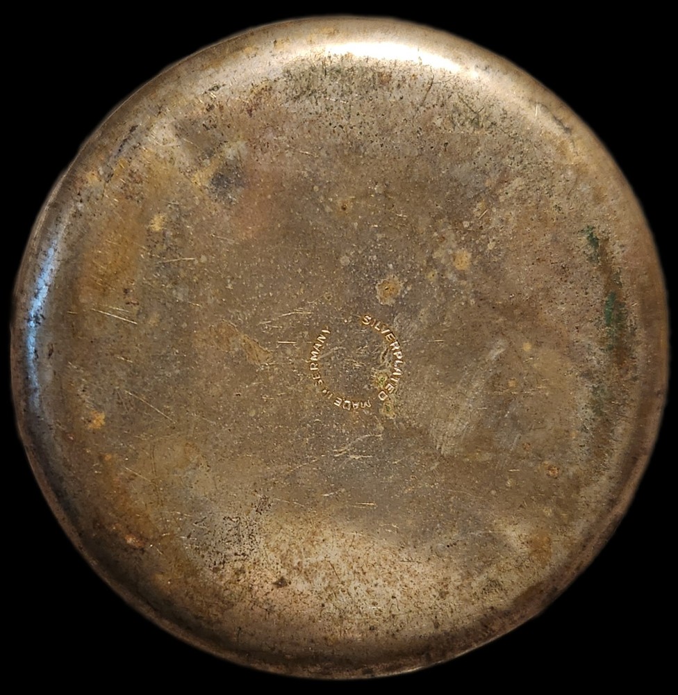 Vintage German Tea Bag Strainer Bowl Dish Silverplate Please read description