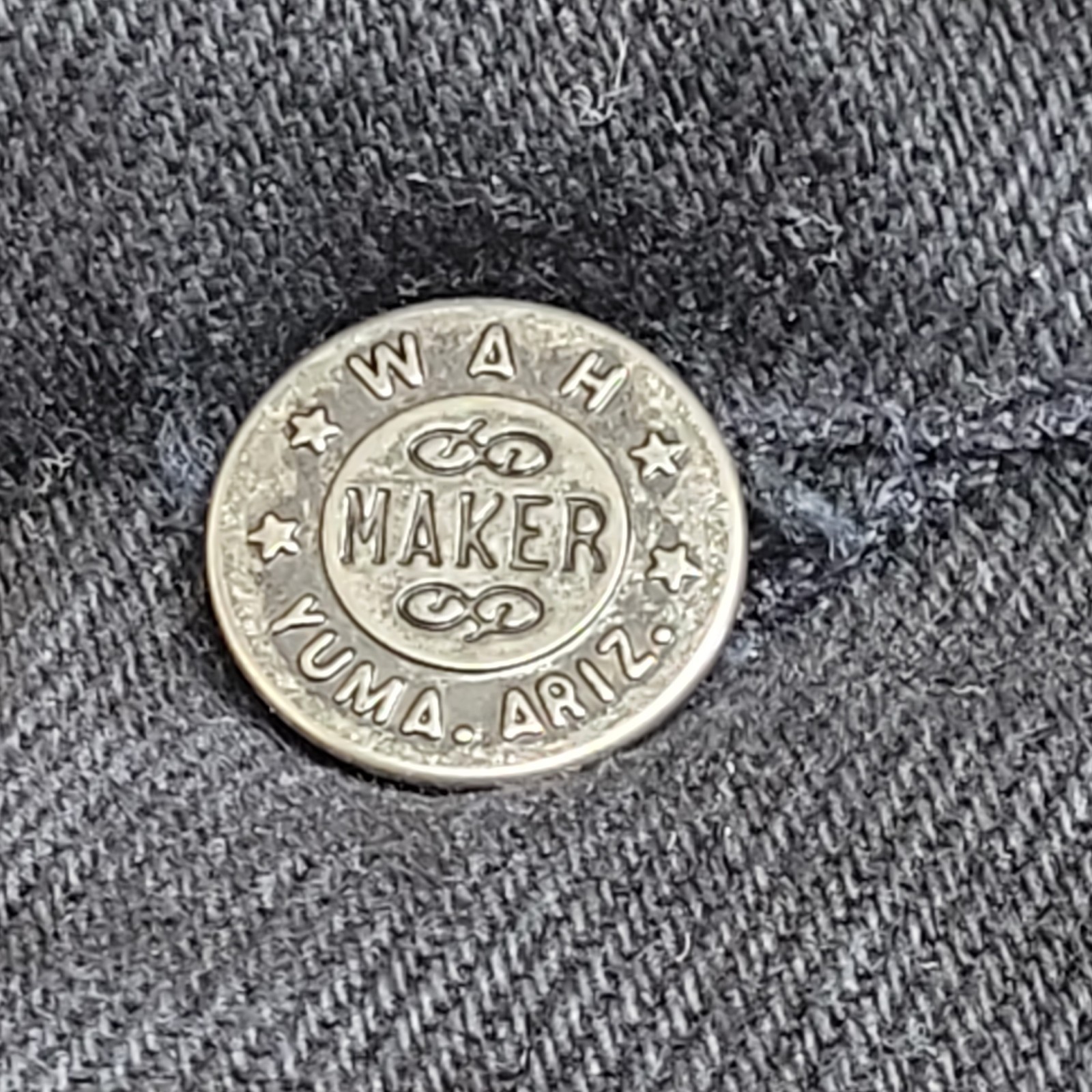 VTG Wah Maker Frontier Clothing Pants Mens 38 Black Denim Suspenders Button Fly