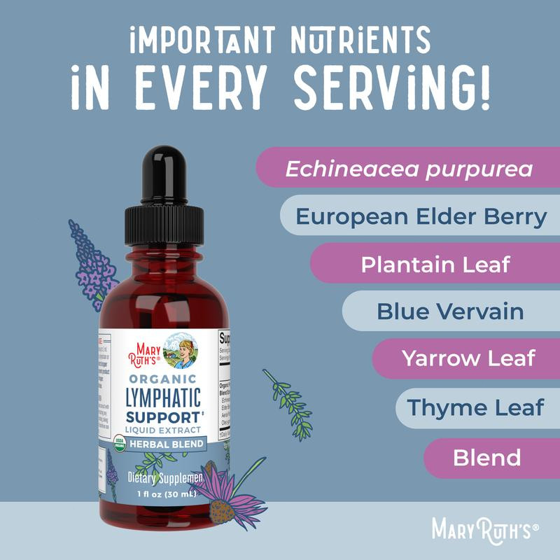 MaryRuth's Lymphatic Support Herbal Blend Liquid Drops - USDA Organic Lymphatic