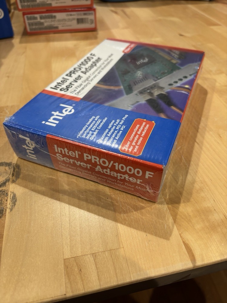 Intel fiber adapter in box wrapped
