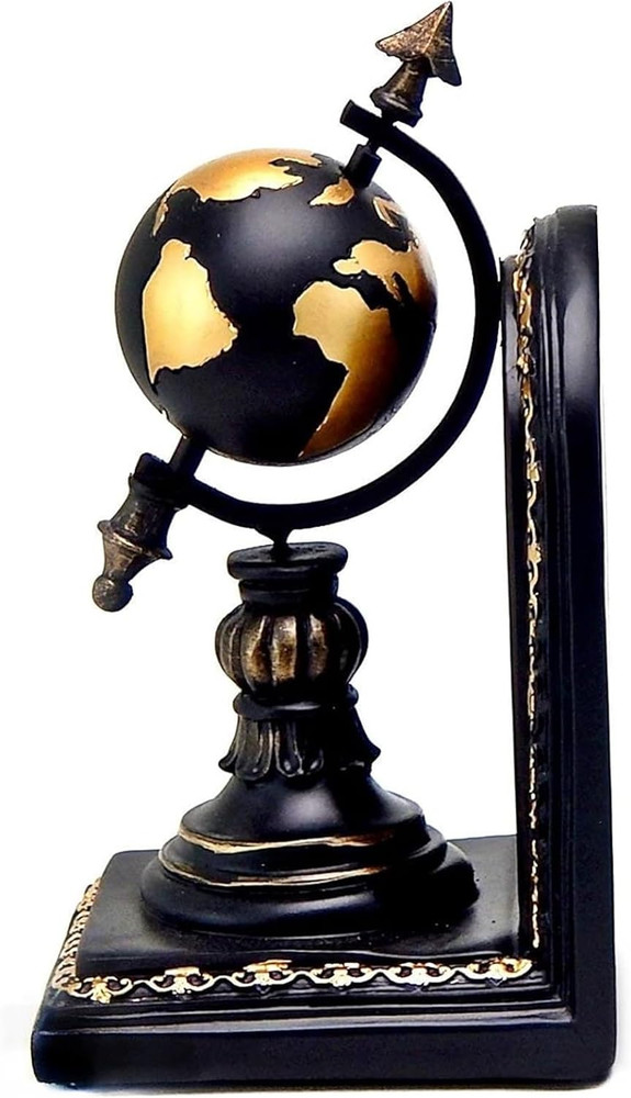 Vintage Globe Armillary Bookends - Heavy Duty Celestial Home Decor