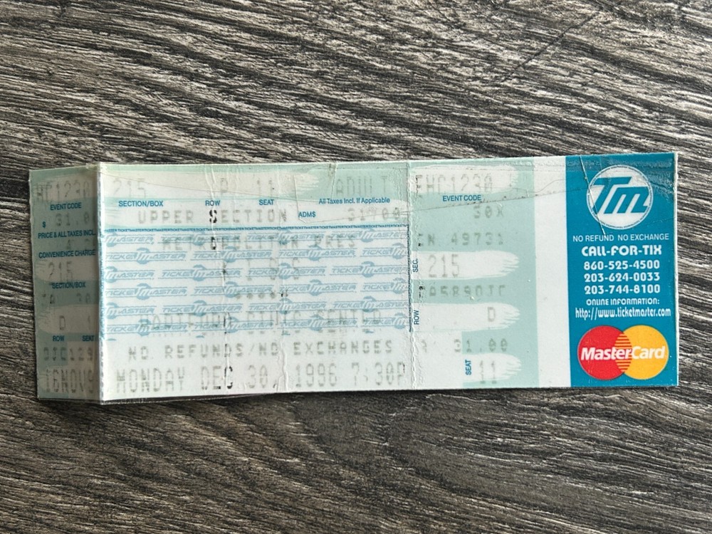 KISS Full Ticket Stub Alive Reunion Concert Tour Dec 30 1996 NJ Vintage Kiss