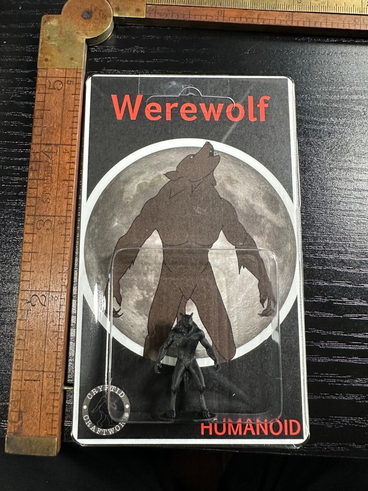 Black Werewolf Miniature Figure, Lycan, Cryptid Craftwork