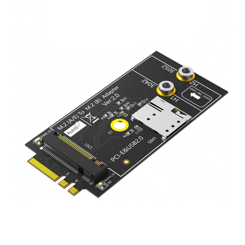 NGFF M.2 Key A+E Interfaces To Key B Wireless Adapter Card With Card Holder