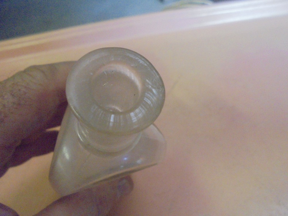 Vintage Embossed Bottle Excelsior Sewing Machine Oil triangular Shape