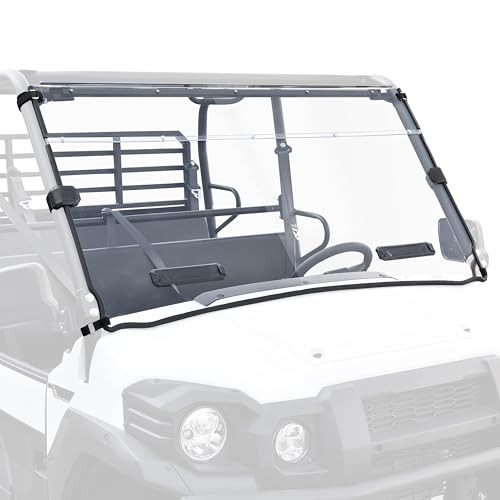 Full Windshield for Kawasaki Mule Pro, Clear Dustproof Durable Hard Coat Poly