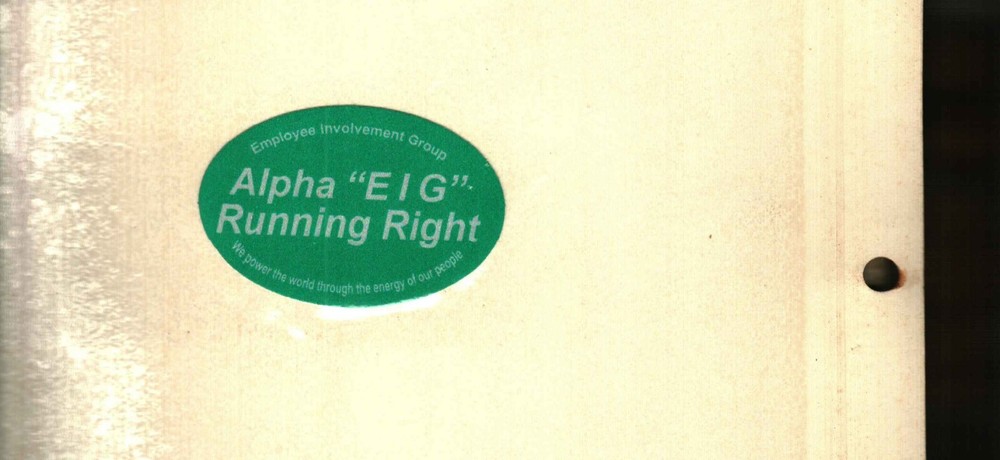 NICE ALPHA COAL CO. EMPLOYEE INVOLVEMENT GROUP COAL MINING STICKERS # 872