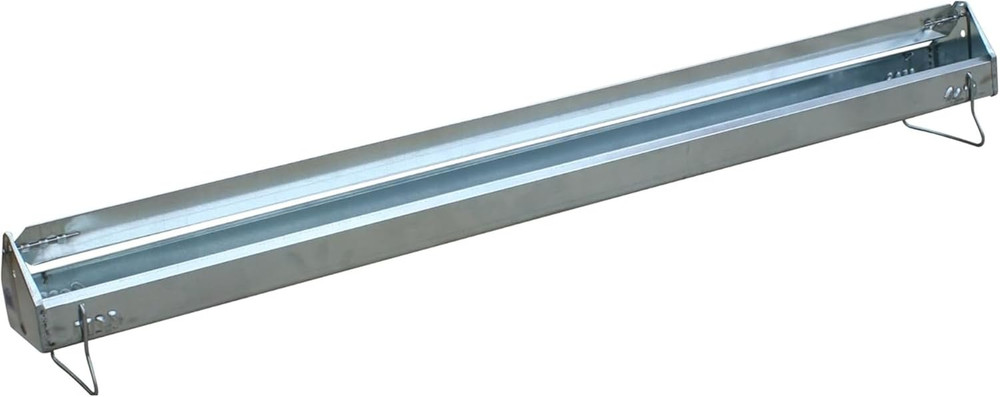 Reel Top Rectangular Poultry Feeder, 36In - Heavy-Duty Galvanized Metal Feeder T