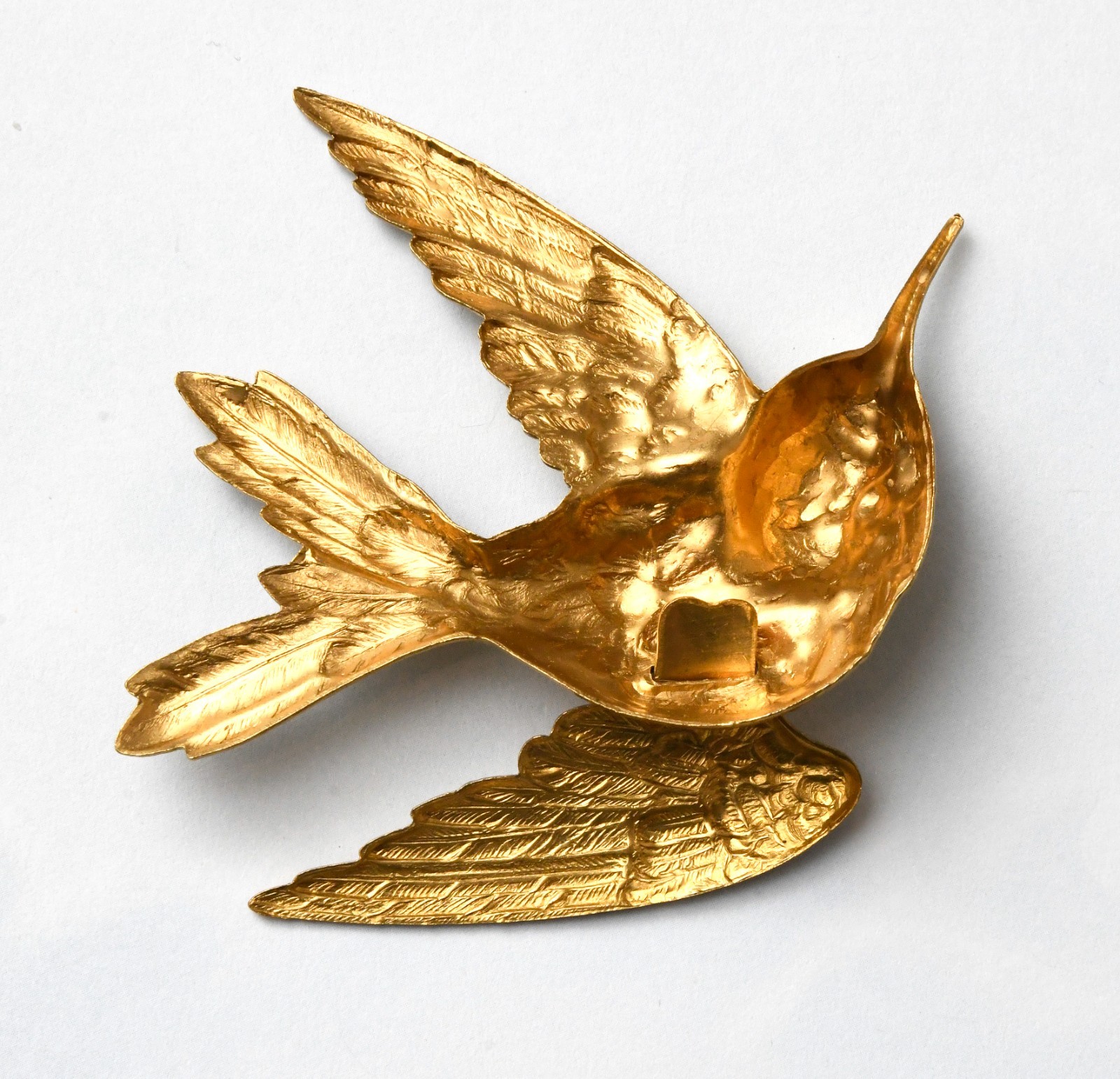 GIGANTIC 3D Hummingbird Brass Stamping Vintage Miriam Haskell Bird Brooch Parts