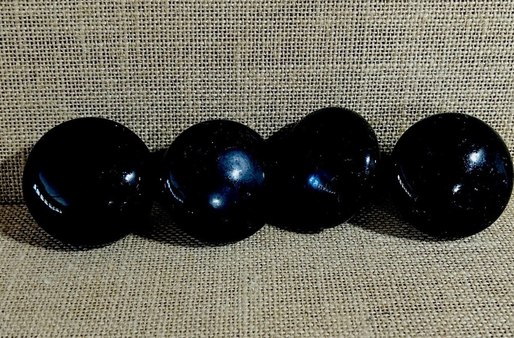 Black Porcelain Door Knobs Victorian Set Of 4  Repurpose Replacement