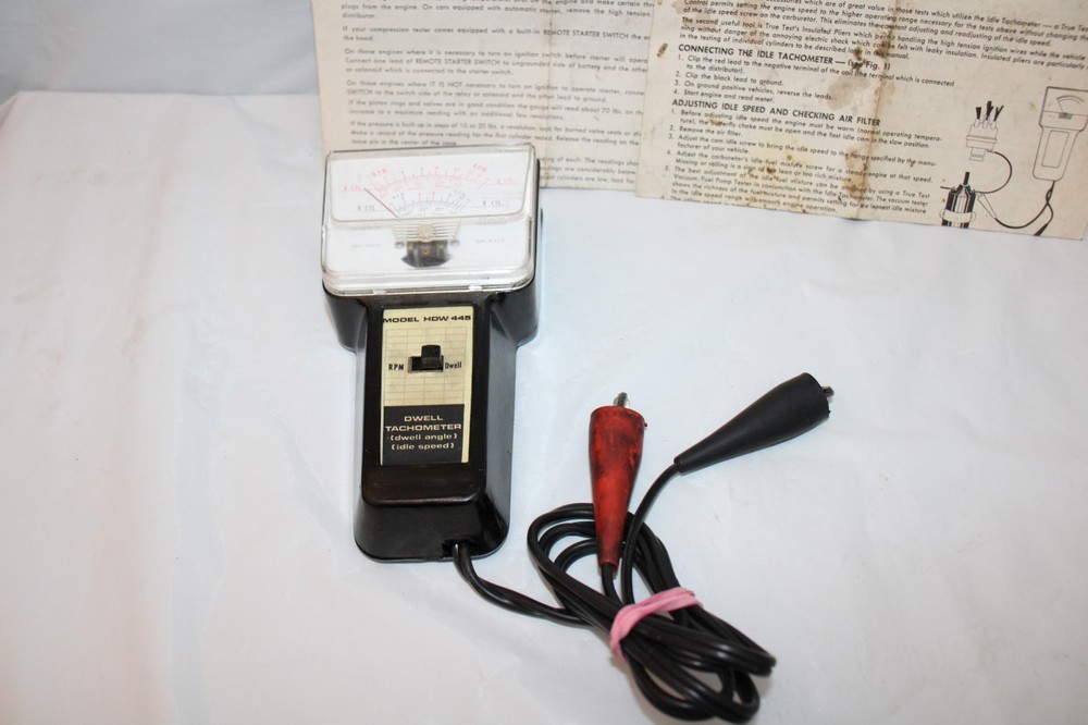 Dwell Tachometer IDLE 445 METER TESTER with INSTRUCTIONS