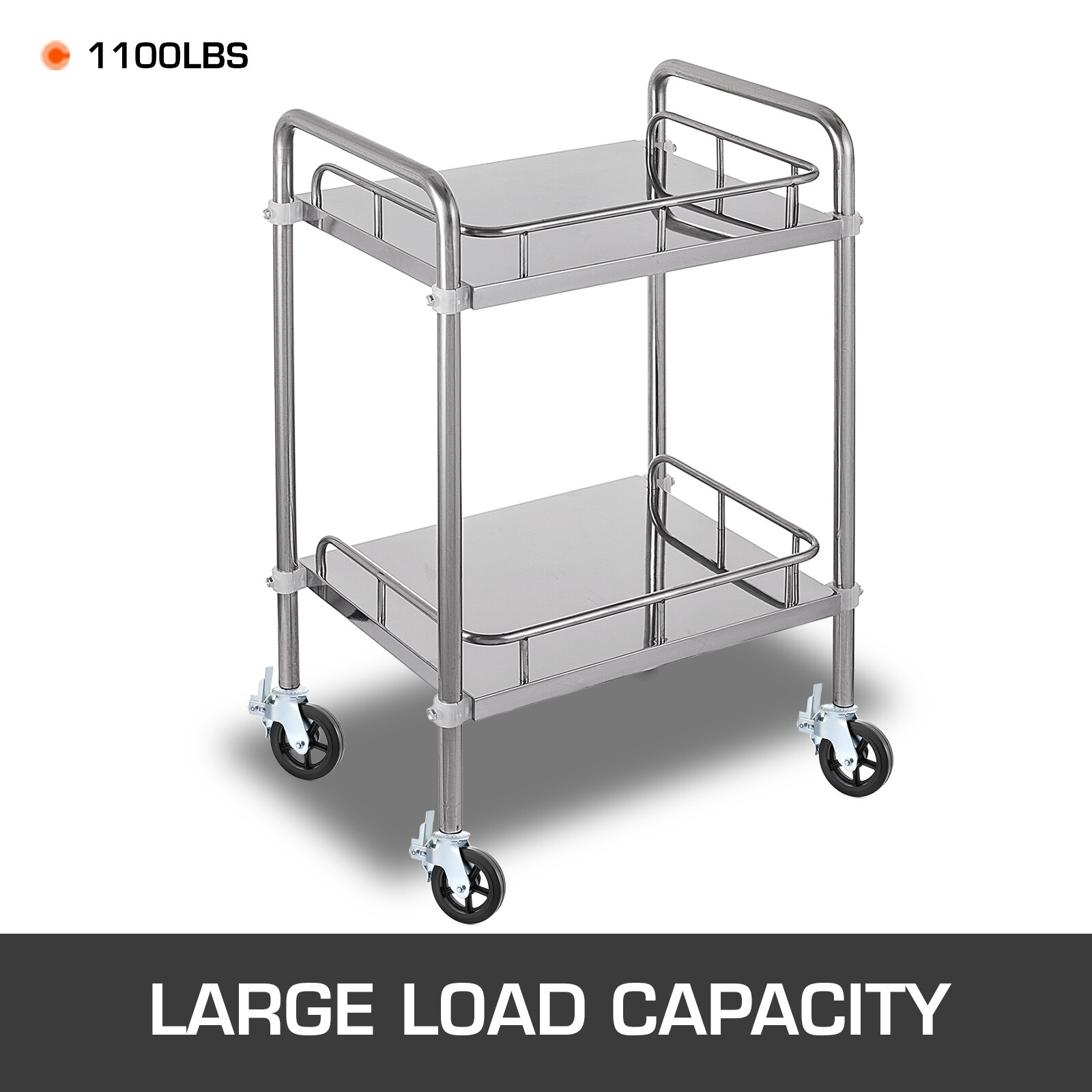 4PCS Scaffolding Caster 8" x 2" Black Wheels w/ Locking Brakes 1-3/8" 4400LBS