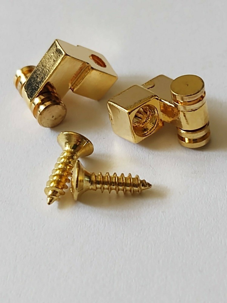 2 Pack Guitar Roller String Tree Retainers for Guitar Gold with Screws