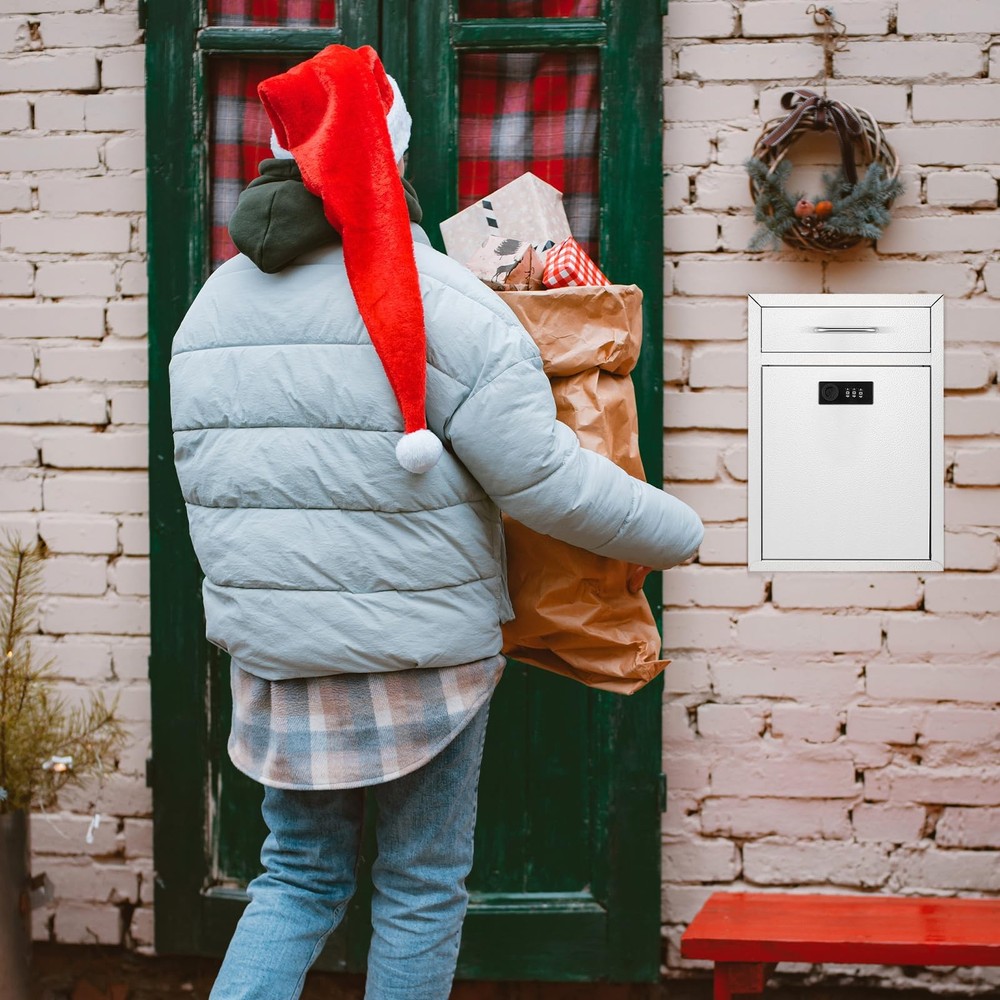 Wall Mount Mailbox with Combination Lock Large Locking Security Mailbox for O...