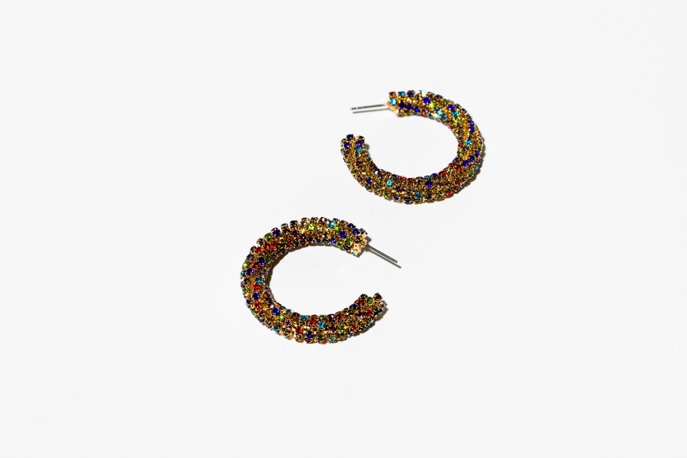 Rainbow Crystal Multi Color Earring