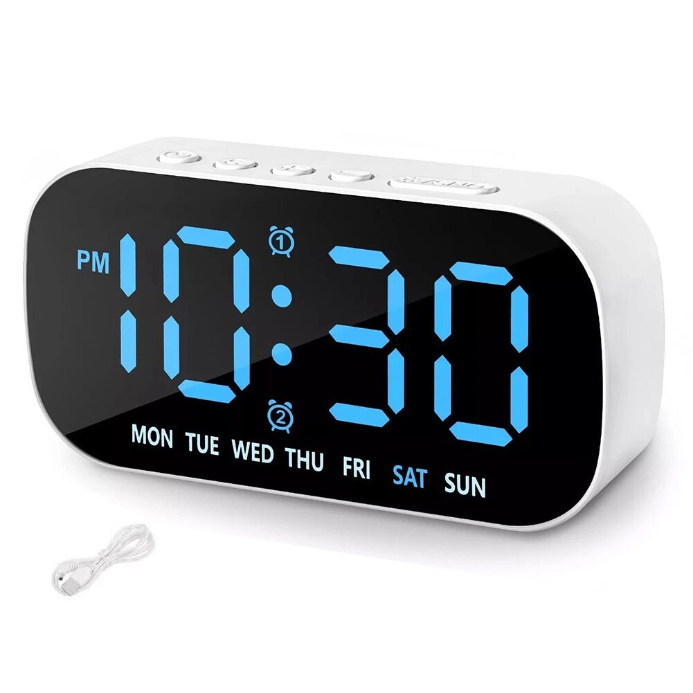 LED Large Display Electric Digital Alarm Clock with Battery Backup and Snooze