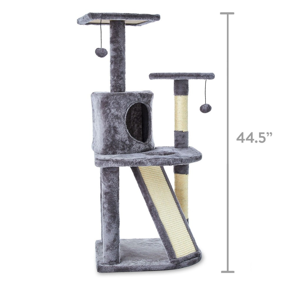 Multi Functional Cat Tree Condo 5 Level 45 In Jumping Climbing Scratching Gray