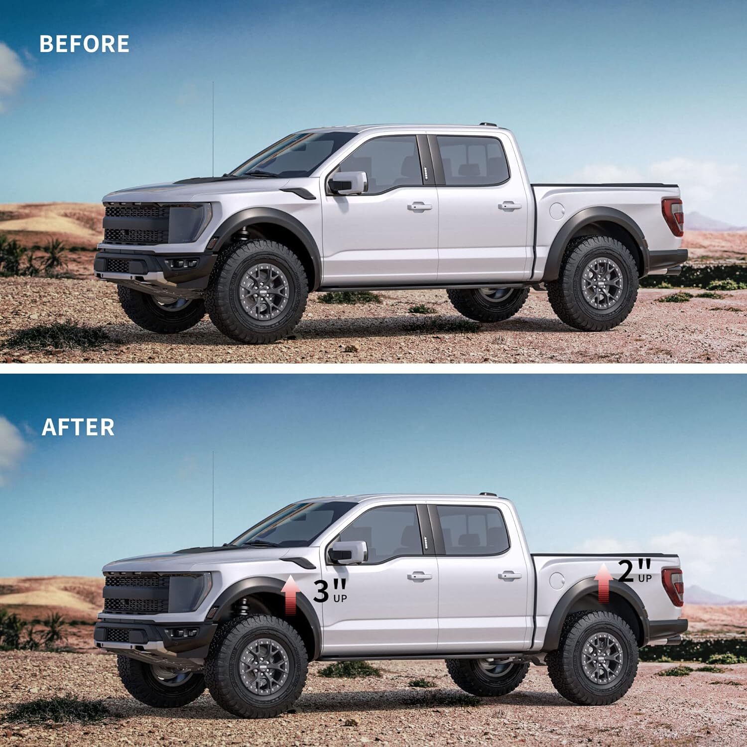 3" Front 2" Rear Ford F150 Leveling Kit Lift Kit For 2004-2020 Ford F150 2WD 4WD