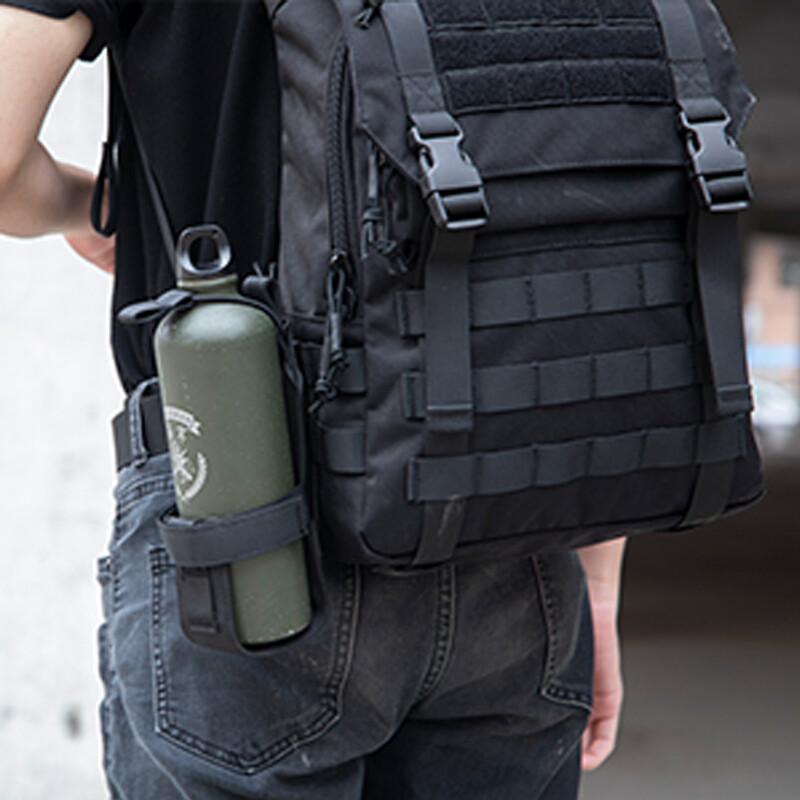 Outdoor Tactical Belt Kettle Holder Pouch Molle Adjust EDC Water Bottle Carrier