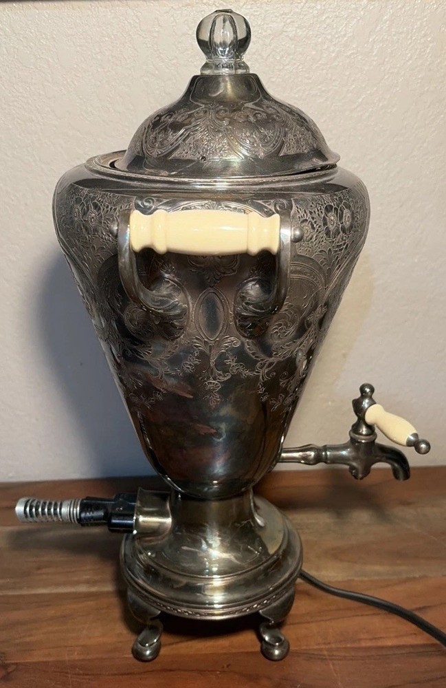 Art Nouveau Large Silver Plated Coffee Tea Server Bowman & Co Does Not Warm Up