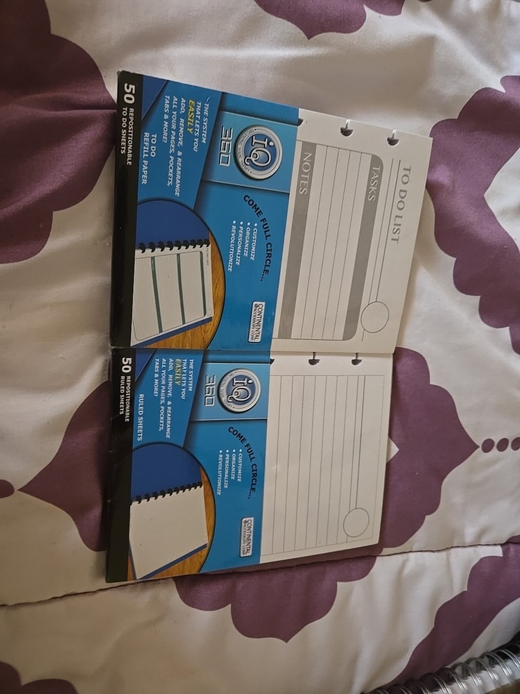 iQ 360 Customizable Notebook System 2 Refill Sheets & To Do List B46