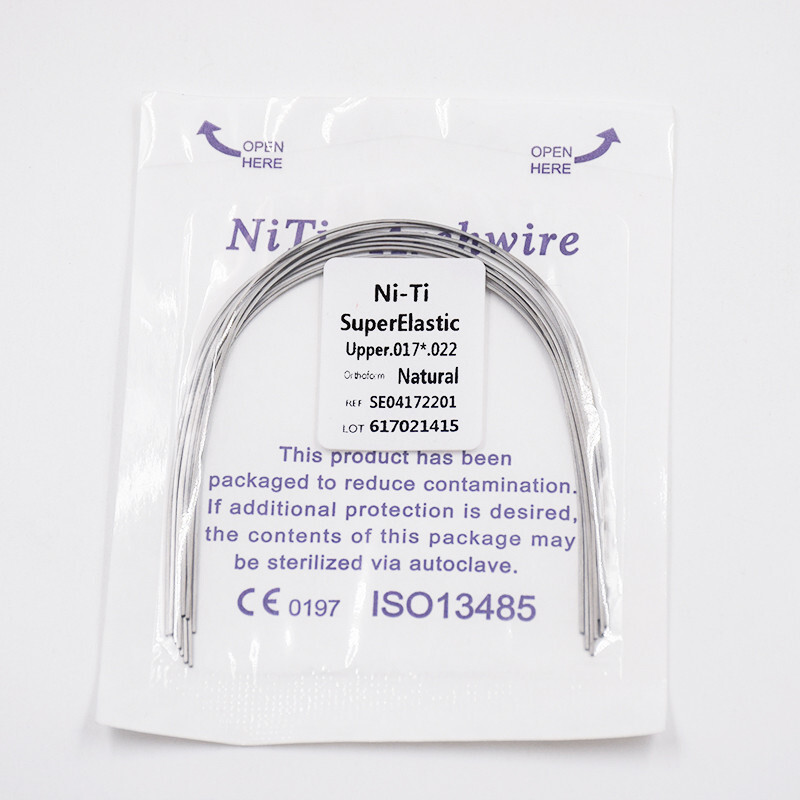 Dental Orthodontic Super Elastic Niti Rectangular Arch Wires Ovoid/Natural