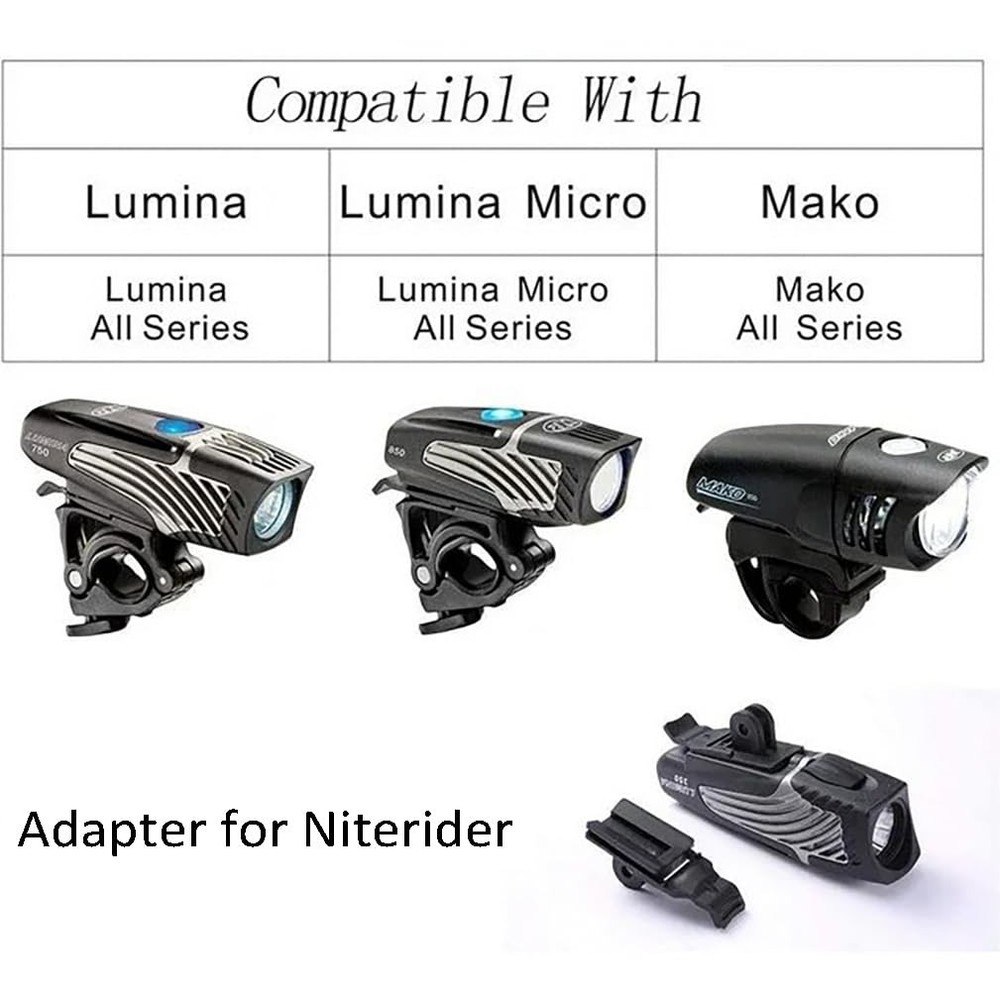 Panmout 3PACK Bike Light Adapter Mount Compatible with Medium, Black