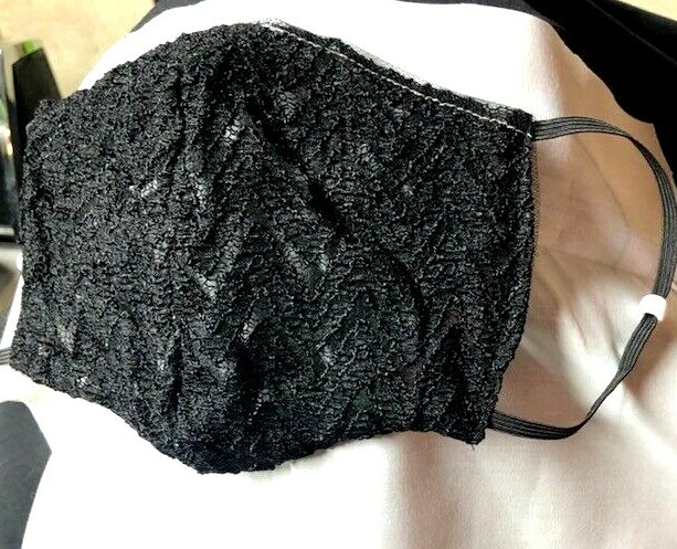 "Black Lace" Poly blend Face mask (handmade)