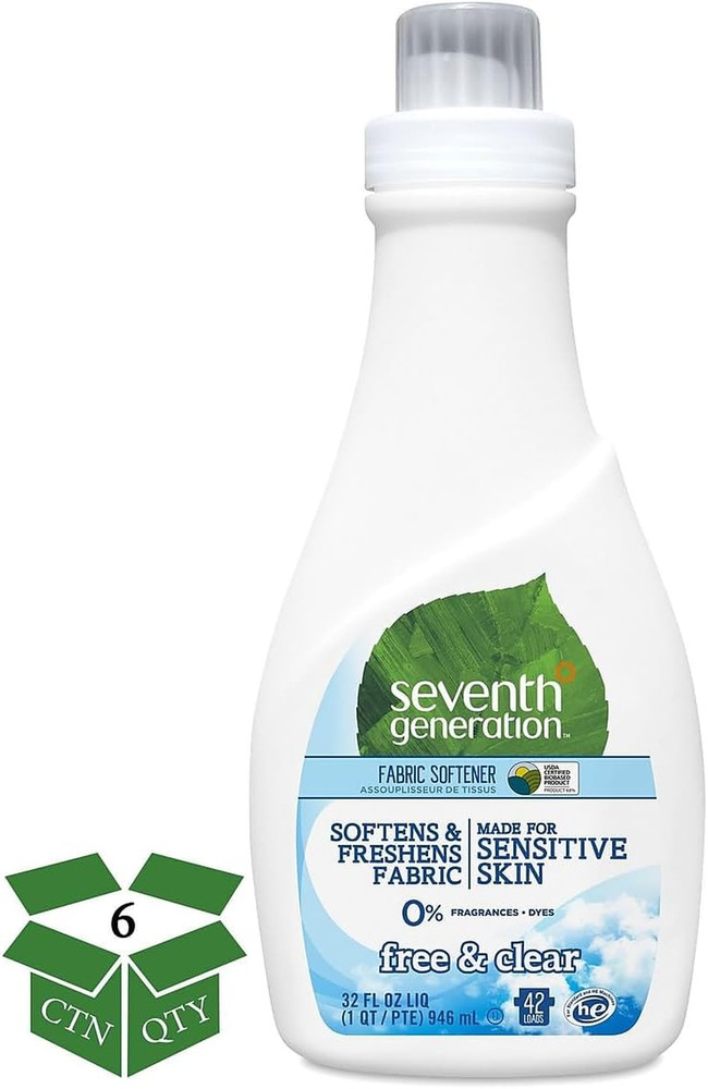 Laundry Fabric Softener Liquid, Free & Clear, Reduces Static, 32 Fl Oz