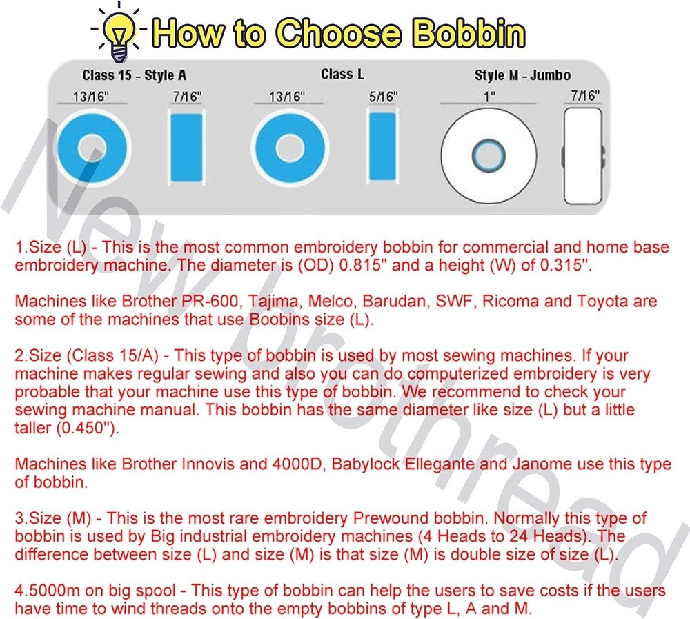 144pcs Prewound Bobbin Thread Set - 96White + 48Black