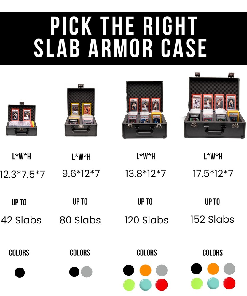 SLAB ARMOR 1 Row Graded Card Storage Box PSA 1 - 40 SLABS, Black