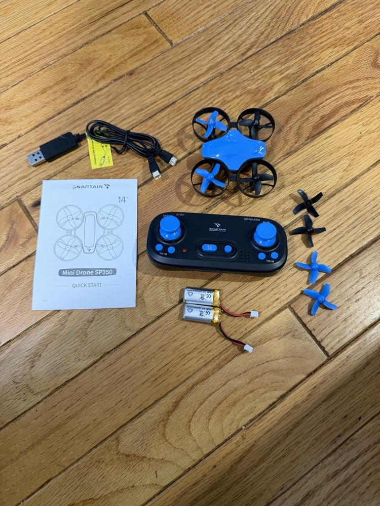 Snaptain Mini Drone SP350 w/ Controller, 2 Batteries & Extras – Tested, No Box