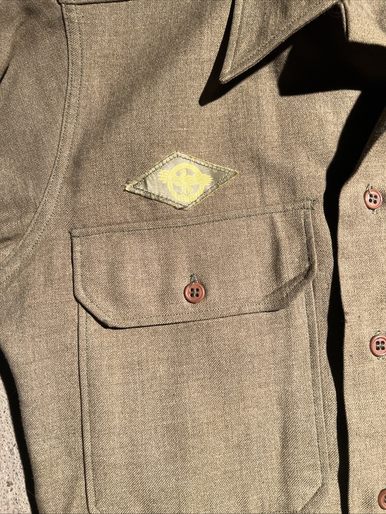 WW2 US Army Air Force Staff Sergeant OD Wool Shirt (EE930