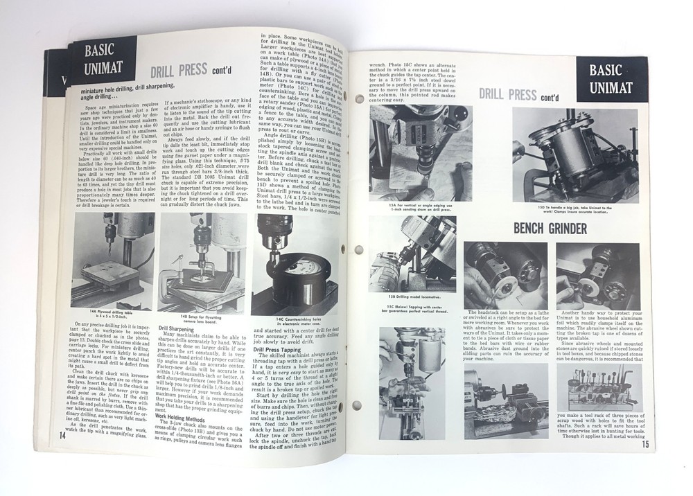 UNIMAT Original MINIATURE MACHINING TECHNIQUES book