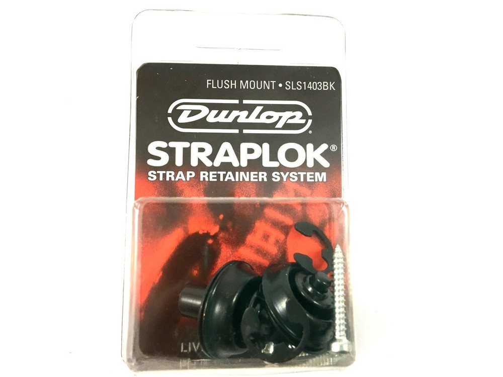 Dunlop Strap Locks - Guitar - Flush Mount Strap Retainer System Black