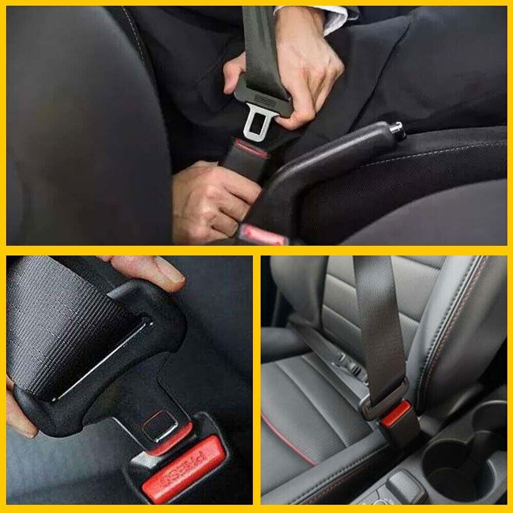 NEW Car Front Seat Belt Buckle Padding Socket Plug Connector with Warning Cable