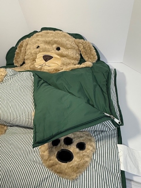 New-Pottery Barn Kids Striped Shaggy Head Critter Sleeping Bag