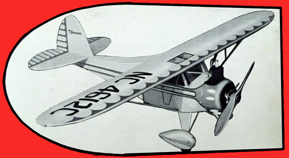 Sterling Model Airplane Plans (UC): Monocoupe 36" Scale for B-C Eng. [PATTERNS]