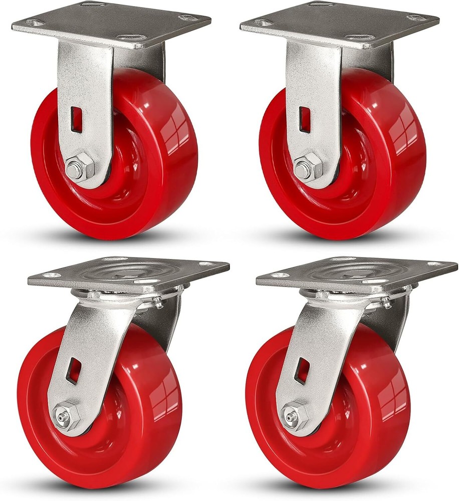 5"x2" Solid Polyurethane Stainless Steel Caster， Load Capacity 1000 lbs-4000 lbs