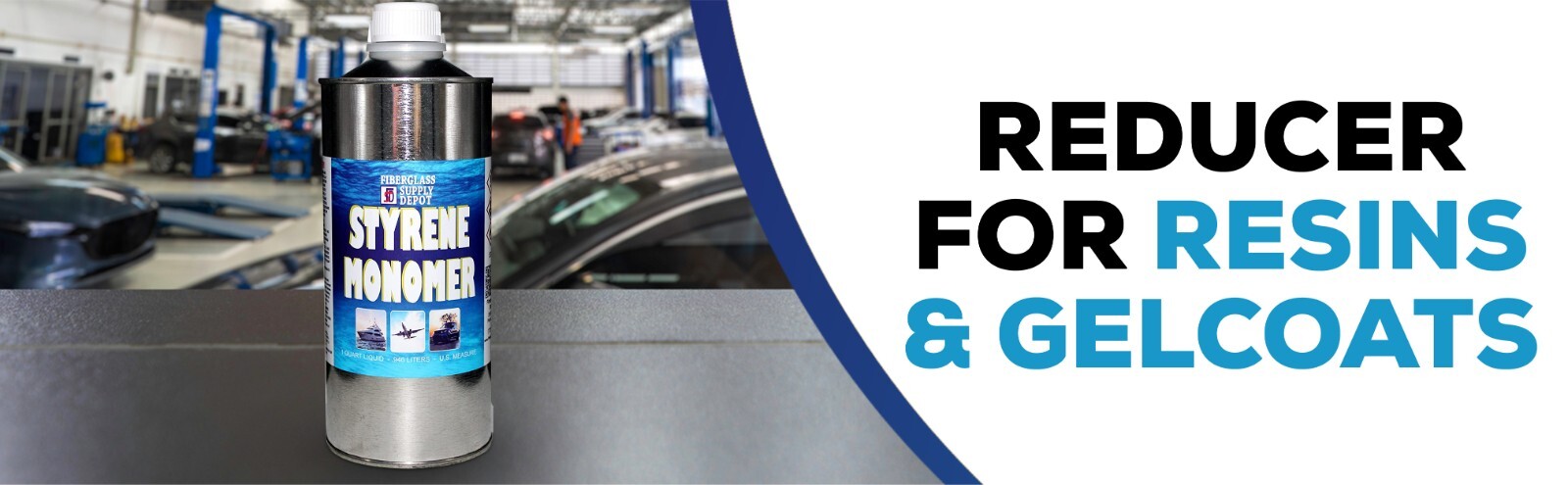 STYRENE MONOMER Resin/Gel Coat Thinner -BOAT-MARINE-PAINT-FIBERGLASS - Pint