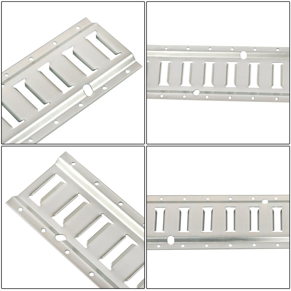 Durable Carbon Steel 4pc E Track Tie Down Rail Kit Replacement Silver Galvanized