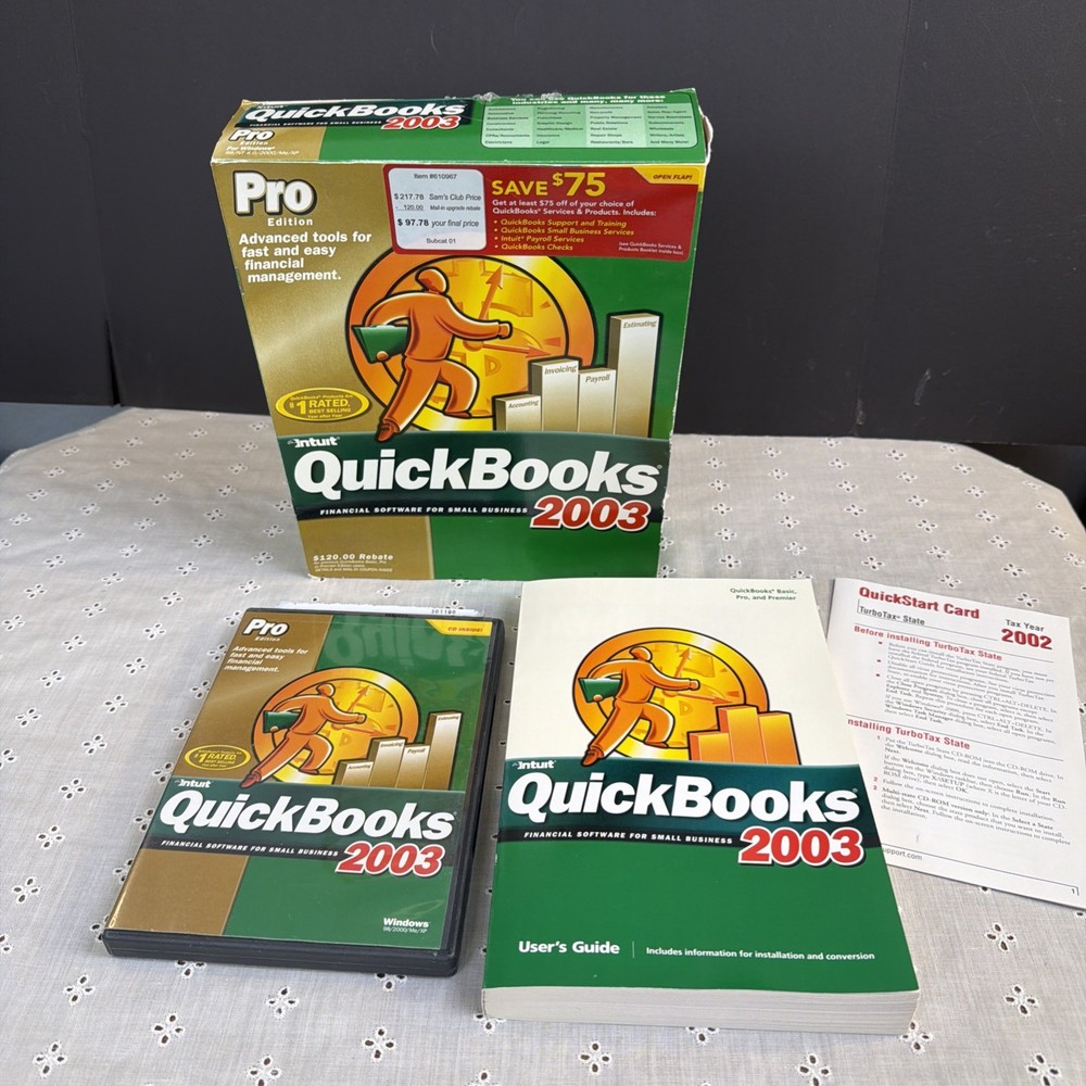 Intuit QuickBooks Pro Edition 2003 for Windows 98/2000/ME/XP +Key