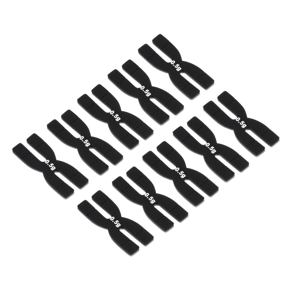 0.5g racket weight balance strips, 10pcs silicone, black
