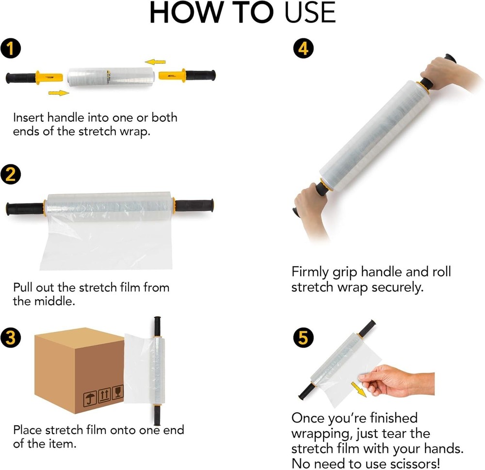 Packing Supplies: 15" Heavy Duty Stretch Wrap 2-Pack