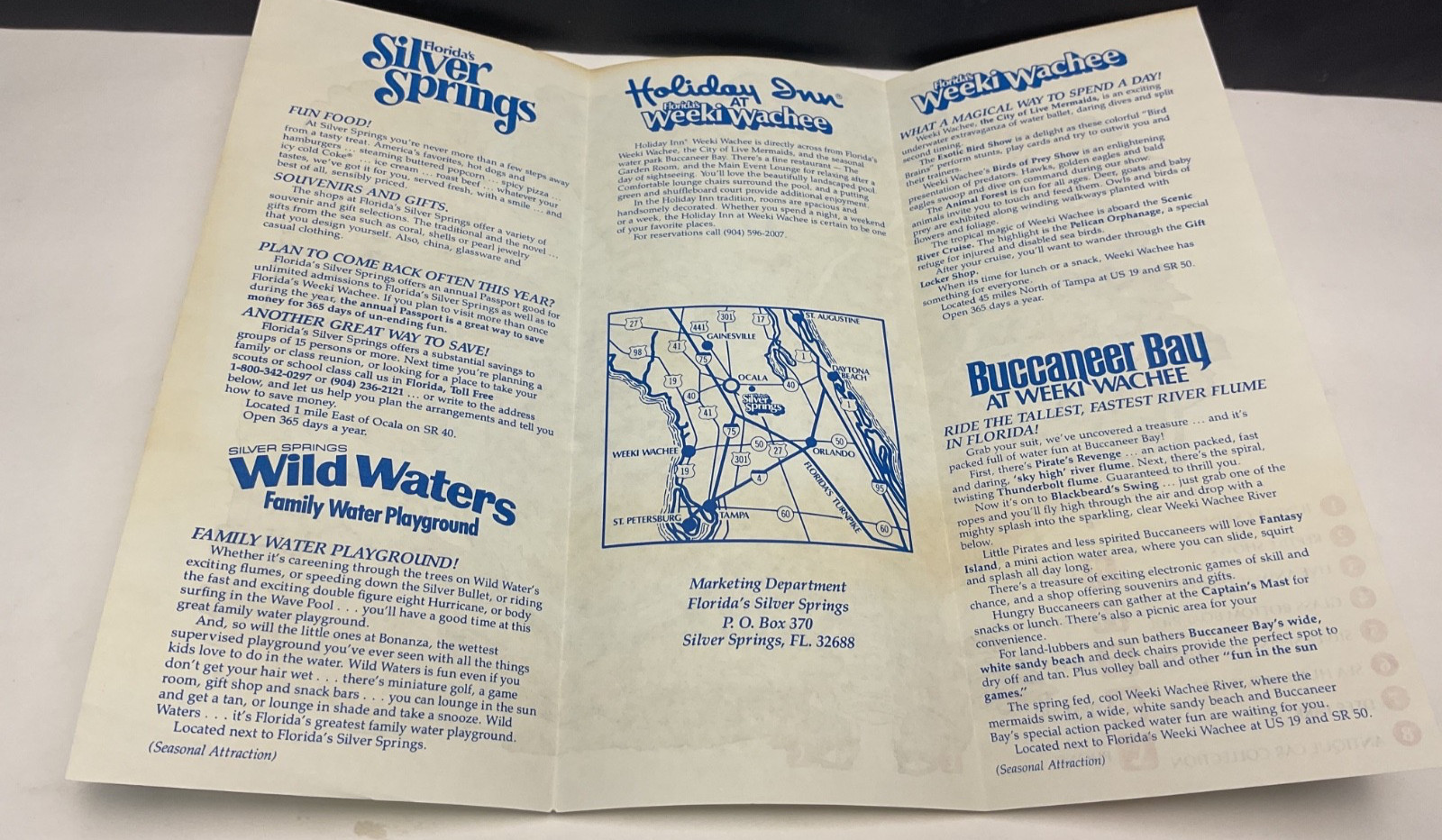 Florida Silver Springs 1988 Souvenir Brochure & Silver Springs Park Map T
