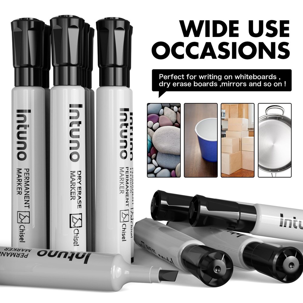 Permanent Markers, 96 Count Black, Chisel tip, OilBased Permanent Markers, Wa...