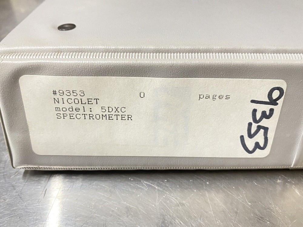 Nic Nicolet 5DXC Spectrometer -Users Guide / Manual / Instructions