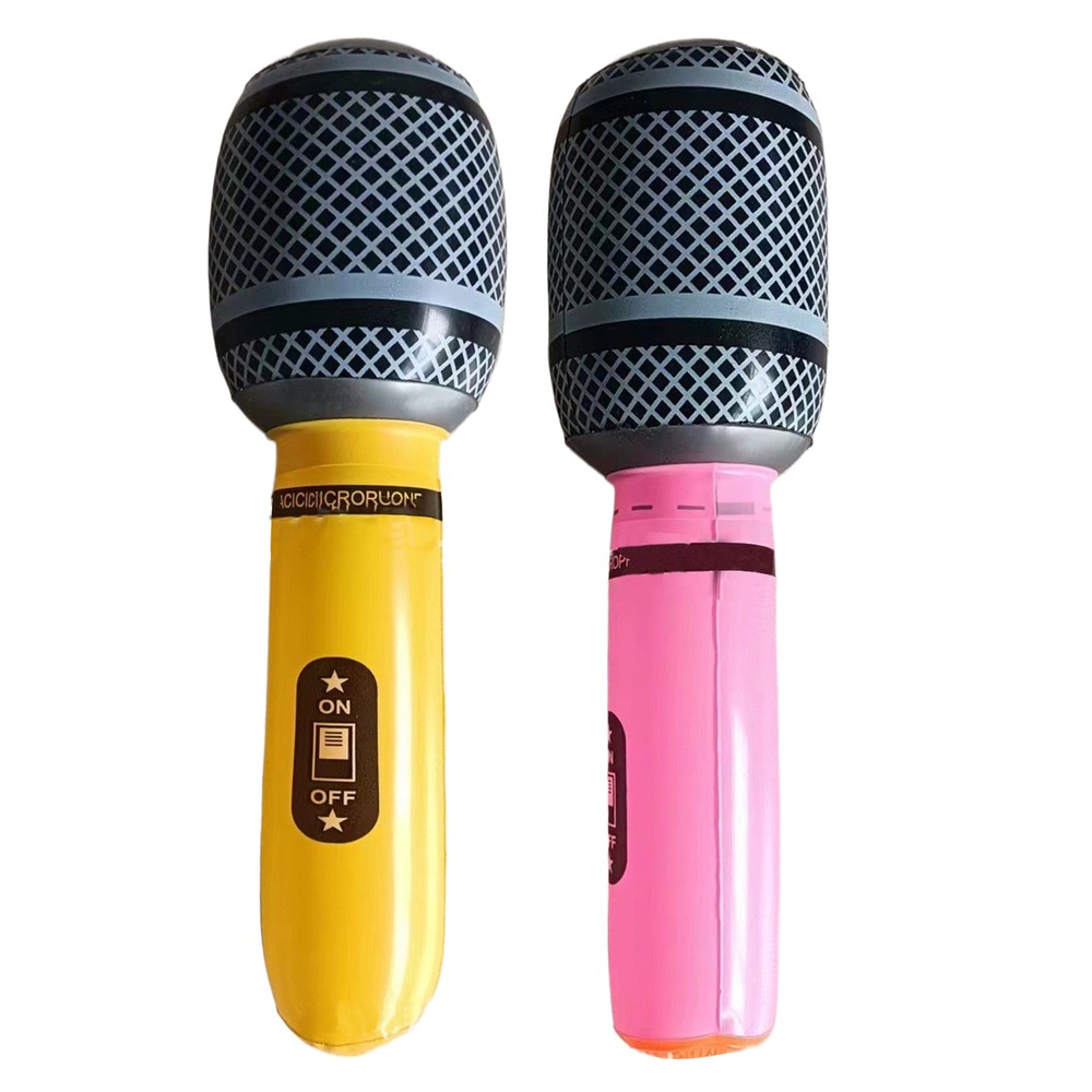 Inflatable Singing Activity Microphone Assorted Colors Blow Up Microphone Props