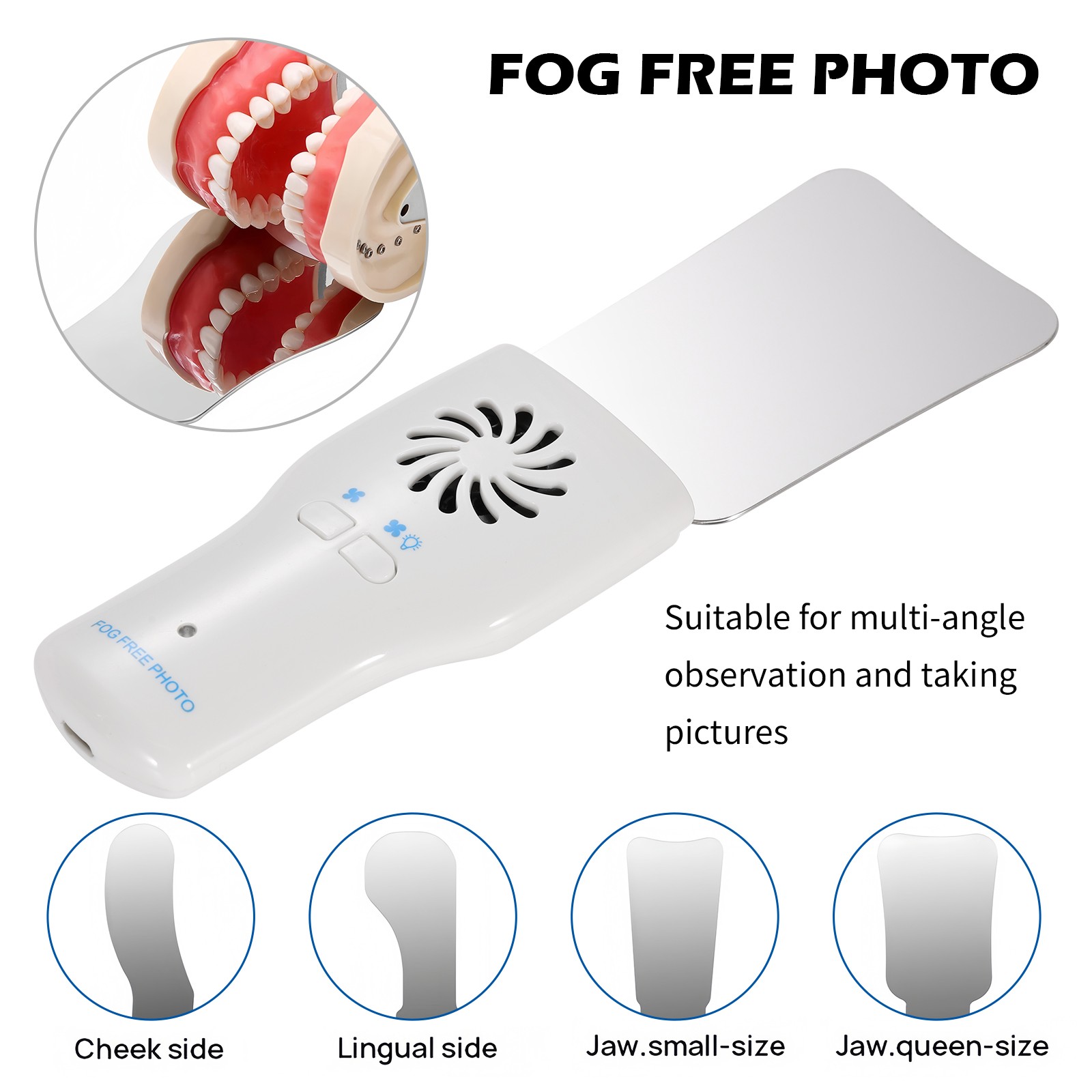 Dental Occlusal Mirror Fog Free LED Intra Oral Photo System 4 Mirrors Anti-Fog